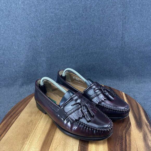 GH Bass & Co Weejuns Mens 10.5 EE Loafers Leather Tassels Burgundy Wine Shoes - Picture 2 of 15